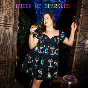 Queen of sparkles black cosmos dress